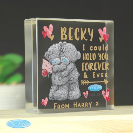 Personalised Hold You Forever Me to You Bear Large Crystal Block Extra Image 1